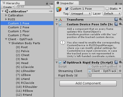 Custom input in the calibration.scene 