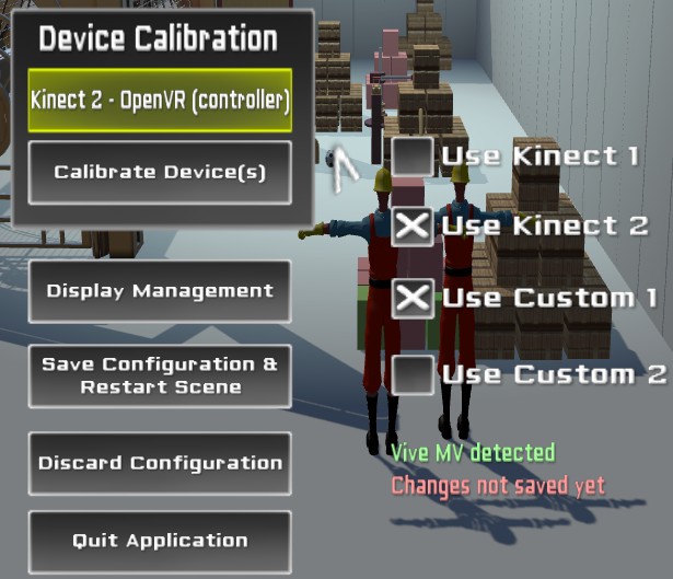 Starting coordinate alignment/calibration via RUISMenu